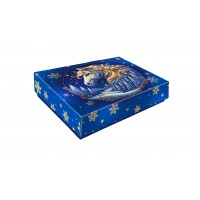 Новогодняя коробка (металлизированный картон) "Лошадка" 26-49*6