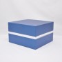 Коробка кришка -дно з проставкою 25*19*16 см синя