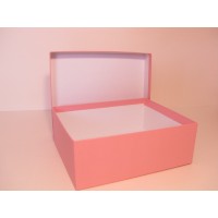 Коробка кришка-дно 27,5*23*10 см рожева (Woodstok rosa)