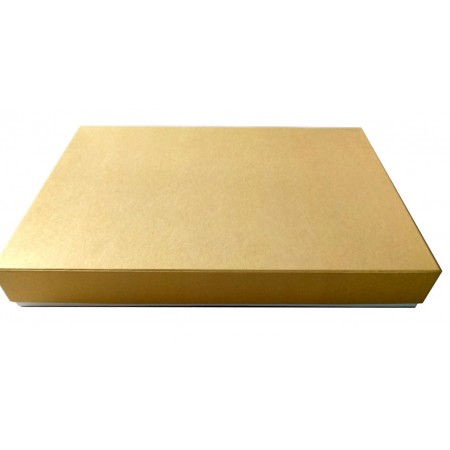 Коробка кришка-дно 50*35*7 см золото льон блеск+дно біле