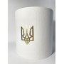 Кругла коробка 20*20 см без кришки біла з гербом
