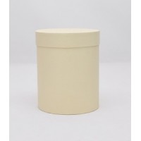 Круглая коробка 20*20 см с крышкой бежевая