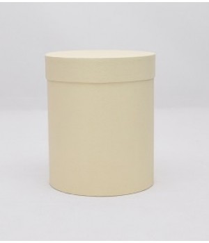 Круглая коробка 20*20 см с крышкой бежевая