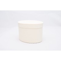 Коробка овал 17*13*13 см бежевая 
