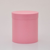 Круглая коробка 20*20 см з кришкою рожева (Woodstuk rosa)