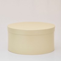 Круглая коробка 20*15 см з кришкою бежева