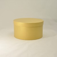 Круглая коробка 20*15 см с крышкой золото