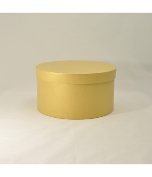 Круглая коробка 20*15 см з кришкою золота
