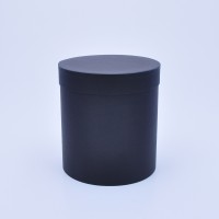 Круглая коробка 15*17 см з кришкою чорна  (Creative board brilliant black)