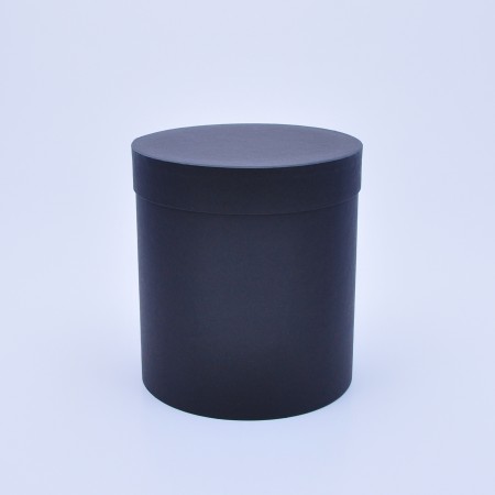 Кругла коробка 15*17 см з кришкою чорна матова (Creative board brilliant black)