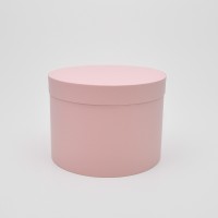 Круглая коробка 20*20 см з кришкою пудра