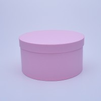 Круглая коробка 20*15 см з кришкою рожева ( Woodstuk)