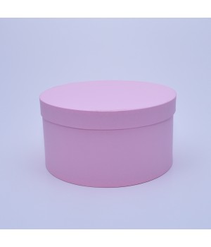 Круглая коробка 20*15 см з кришкою рожева ( Woodstuk)