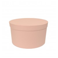 Круглая коробка 20*15 см с крышкой пудра
