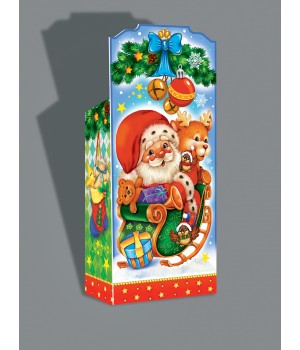 Коробка Сладкая открытка "Санта на санях" 26-94