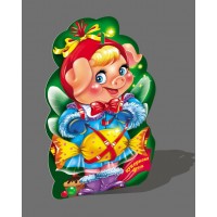 Новорічна коробка "Хрюша з цукерками" 27-110