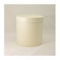 Круглая коробка 15*17 см з кришкою бежева