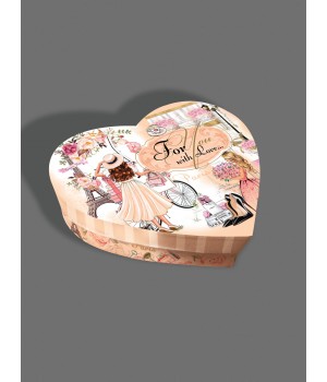 Коробка в формі "серця"  25*20*6 см декор "Париж"