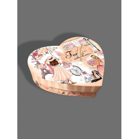 Коробка в формі "серця"  25*20*6 см декор "Париж"